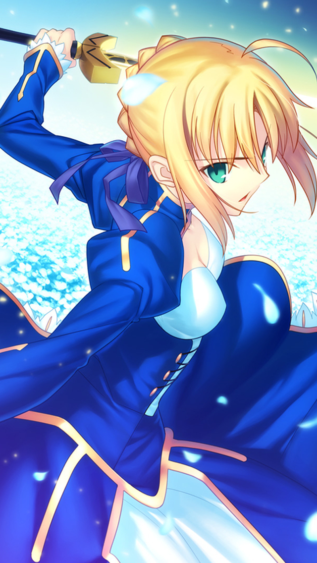 Fate Stay Night セイバー Iphone5 640 1136 壁紙 Wallpaperboys Com