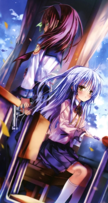 Angel Beats 天使 仲村ゆり 音無 茨乃 Iphone5 744 1392 壁紙 Wallpaperboys Com