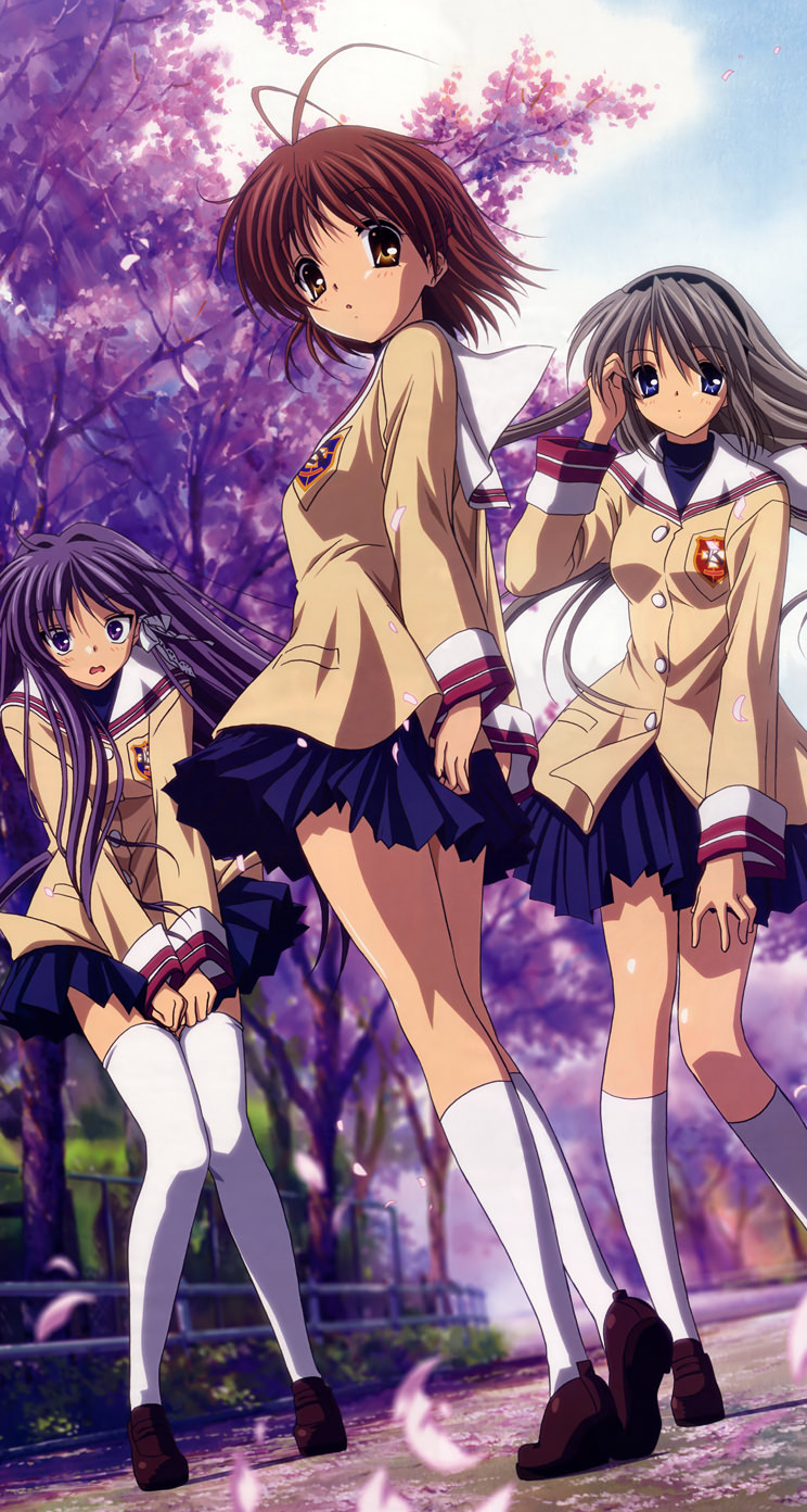 Clannad 古河渚 藤林杏 坂上智代 池田和美 Iphone5 744 1392 壁紙 Wallpaperboys Com