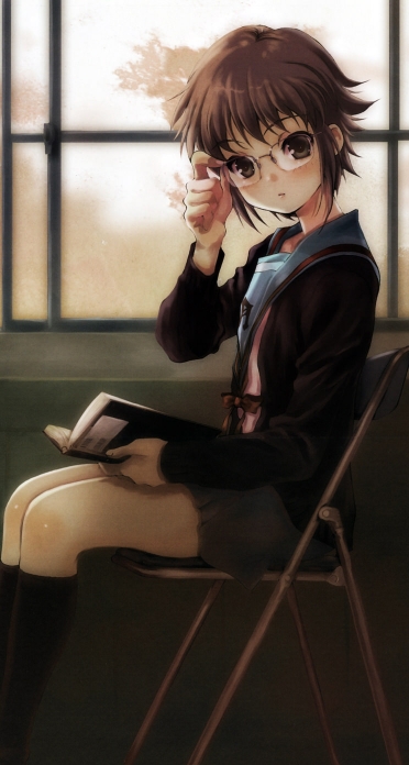 涼宮ハルヒの憂鬱 長門有希 Iphone5 744 1392 壁紙 Wallpaperboys Com