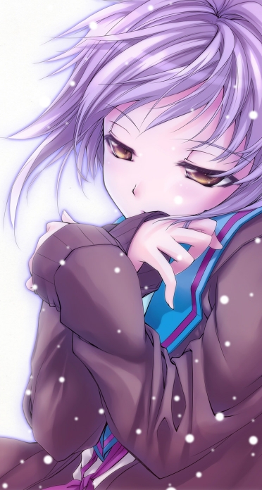 涼宮ハルヒの憂鬱 長門有希 Iphone5 744 1392 壁紙 Wallpaperboys Com