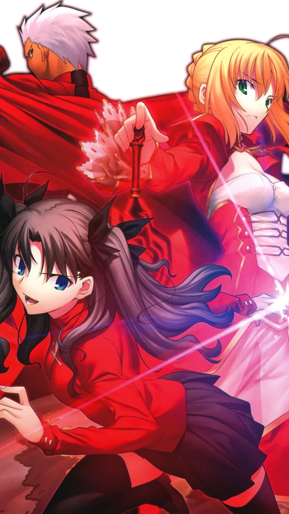 Fate Stay Night アーチャー 遠坂凛 セイバー ブライド セイバー Fate Extra 武内崇 Iphone6 Plus 1080 19 壁紙 Wallpaperboys Com