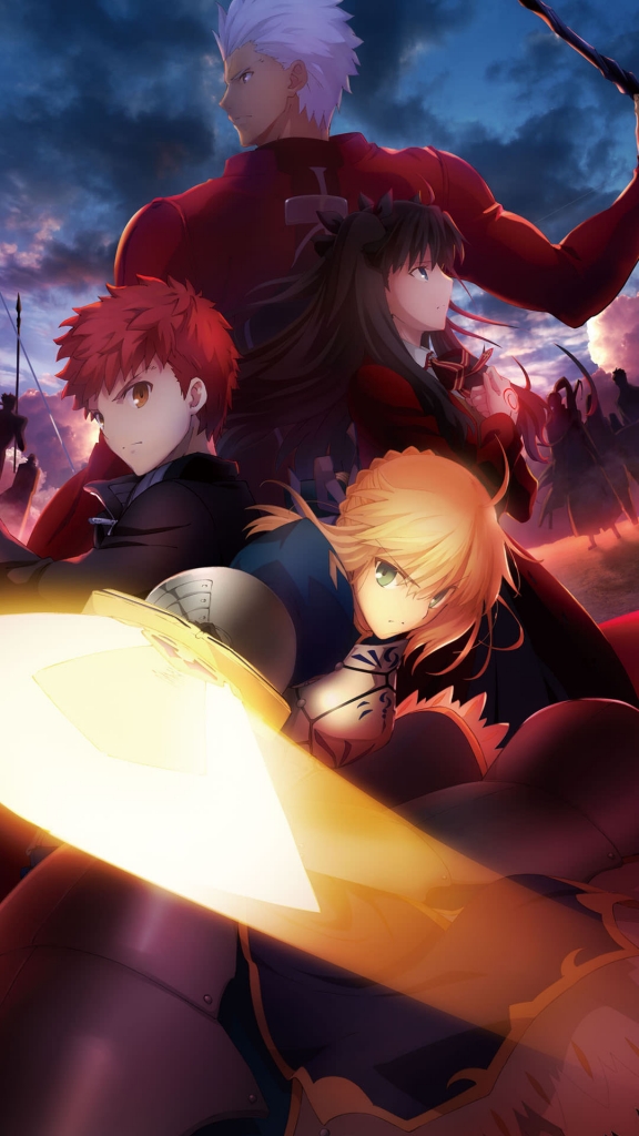 Fate Stay Night Fate Stay Night Unlimited Blade Works アーチャー 遠坂凛 セイバー 衛宮士郎 Iphone6 Plus 1080 19 壁紙 Wallpaperboys Com