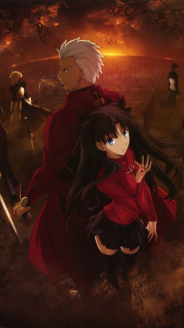 Fate Stay Night Fate Stay Night Unlimited Blade Works アーチャー 衛宮士郎 セイバー 遠坂凛 Iphone6 Plus 1080 19 壁紙 Wallpaperboys Com