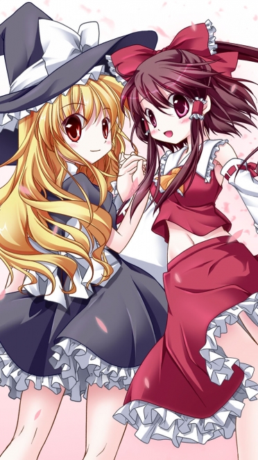 東方project 霧雨魔理沙 博麗霊夢 Iphone6 750 X 1334 壁紙 Wallpaperboys Com