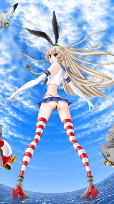 艦隊これくしょん 艦これ 島風 連装砲ちゃん Iphone6 750 X 1334 壁紙 Wallpaperboys Com