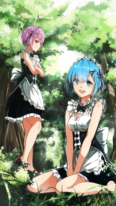 Re ゼロから始める異世界生活 ラム Re ゼロから始める異世界生活 レム Re ゼロから始める異世界生活 Iphone6 750 X 1334 壁紙 Wallpaperboys Com