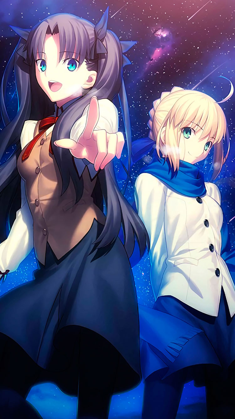 Fate/stay night【セイバー,遠坂凛】iPhone7（750 x 1334） 壁紙 | WallpaperBoys.com